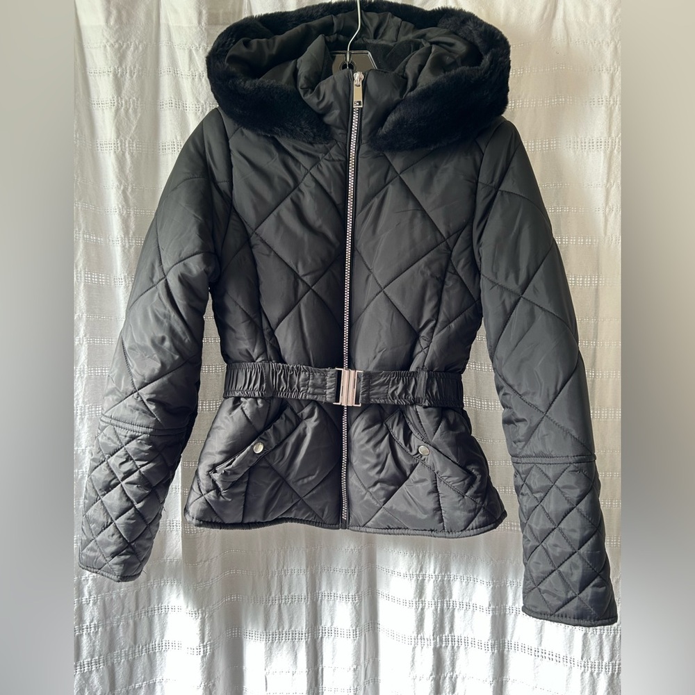 Maralyn & Me Quilted Black Puffer Coat